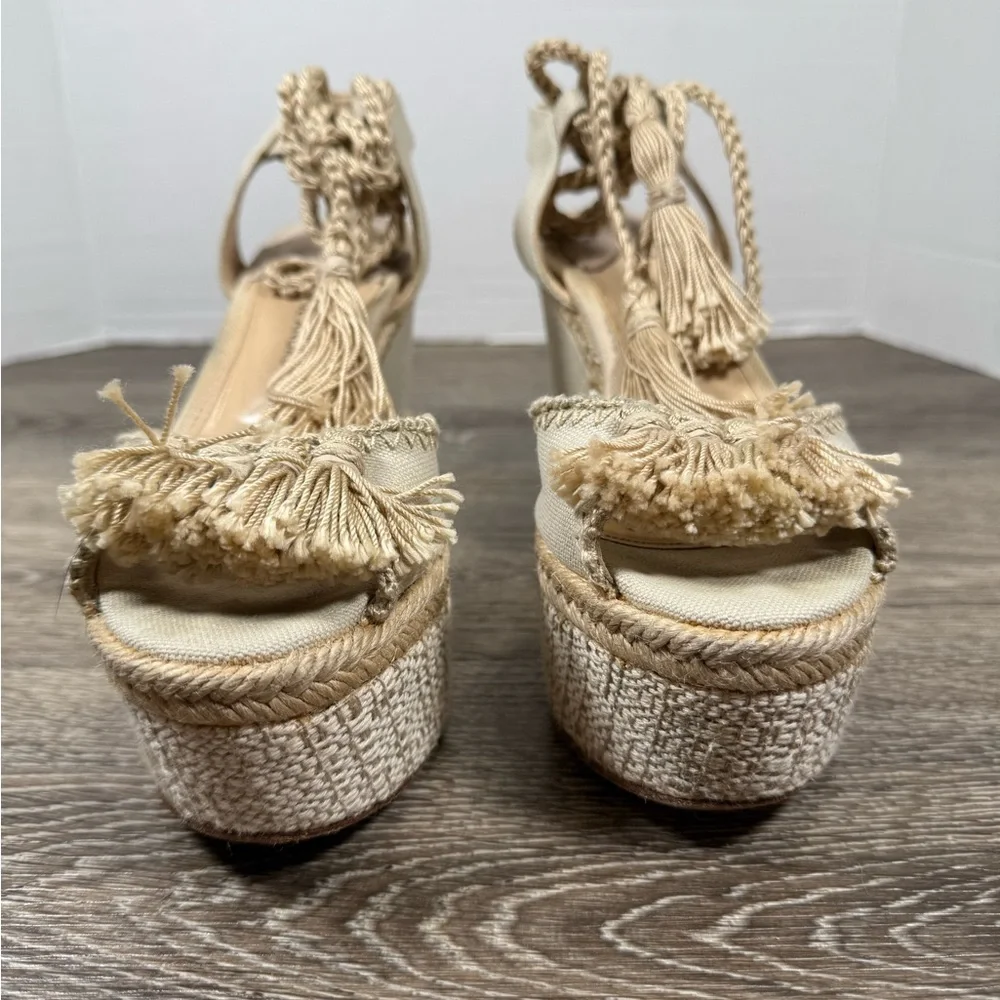 Paul Andrew Shoes Womens sz:5‎ Cream Wedge 4